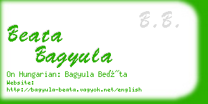 beata bagyula business card